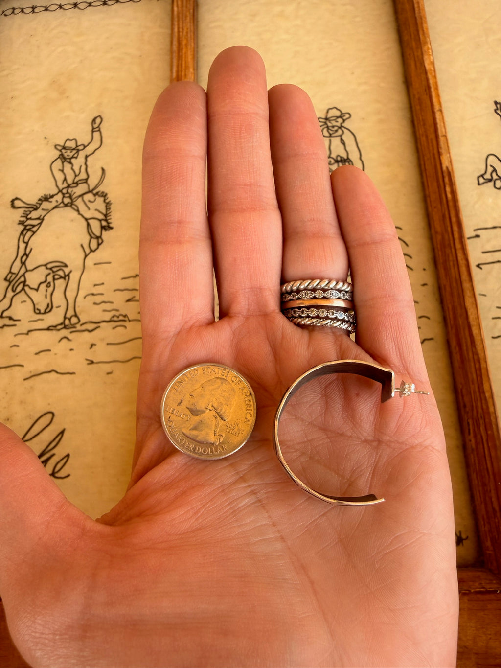 Stamped Hoop Earrings