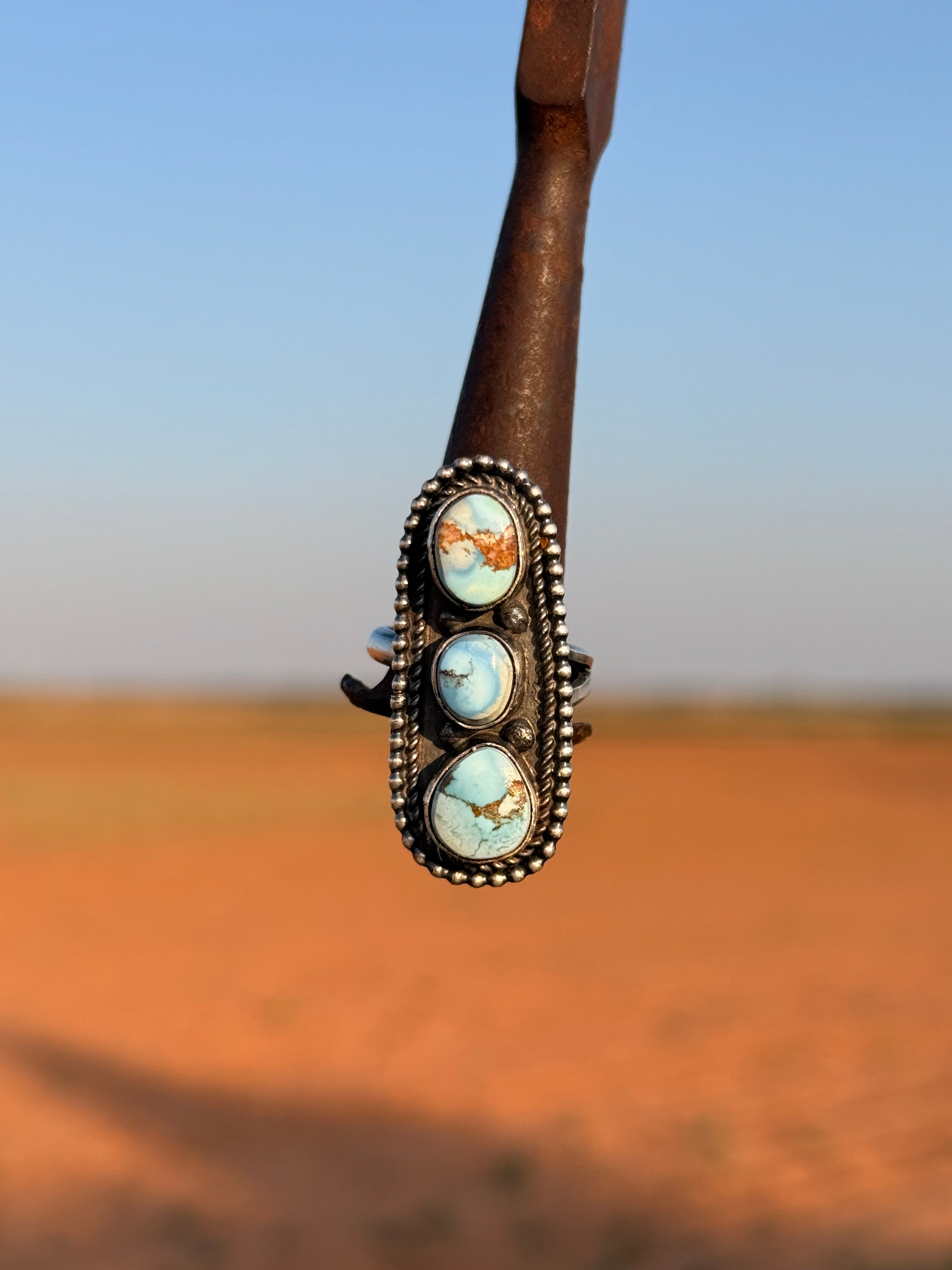 Golden Hills 3 stone ring
