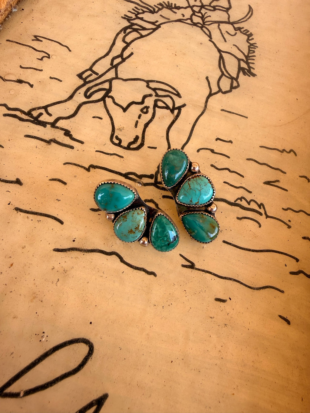3 stone earrings
