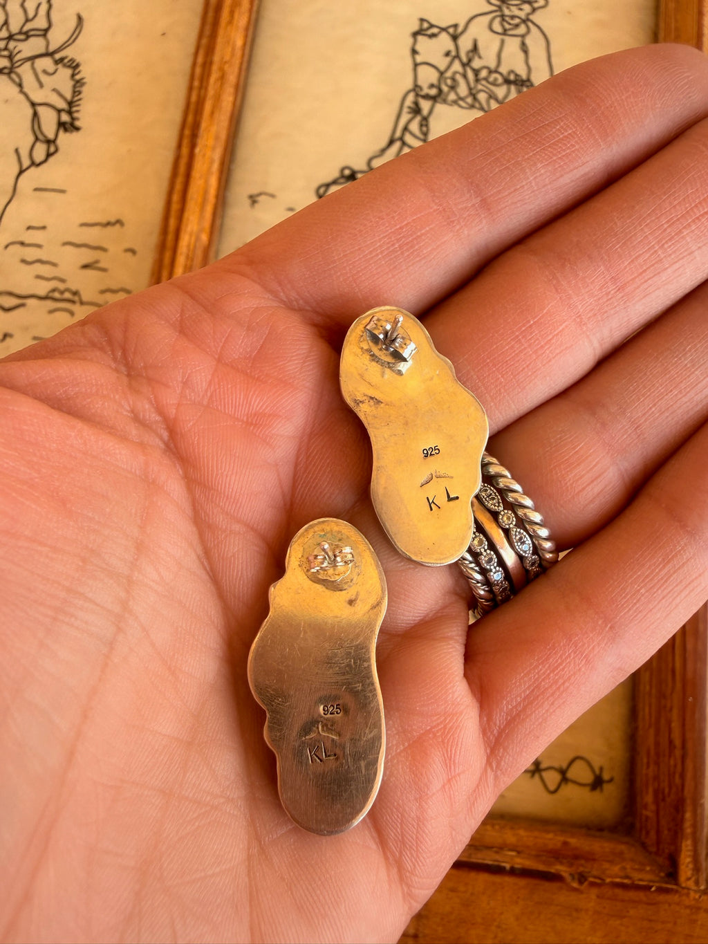 3 stone earrings