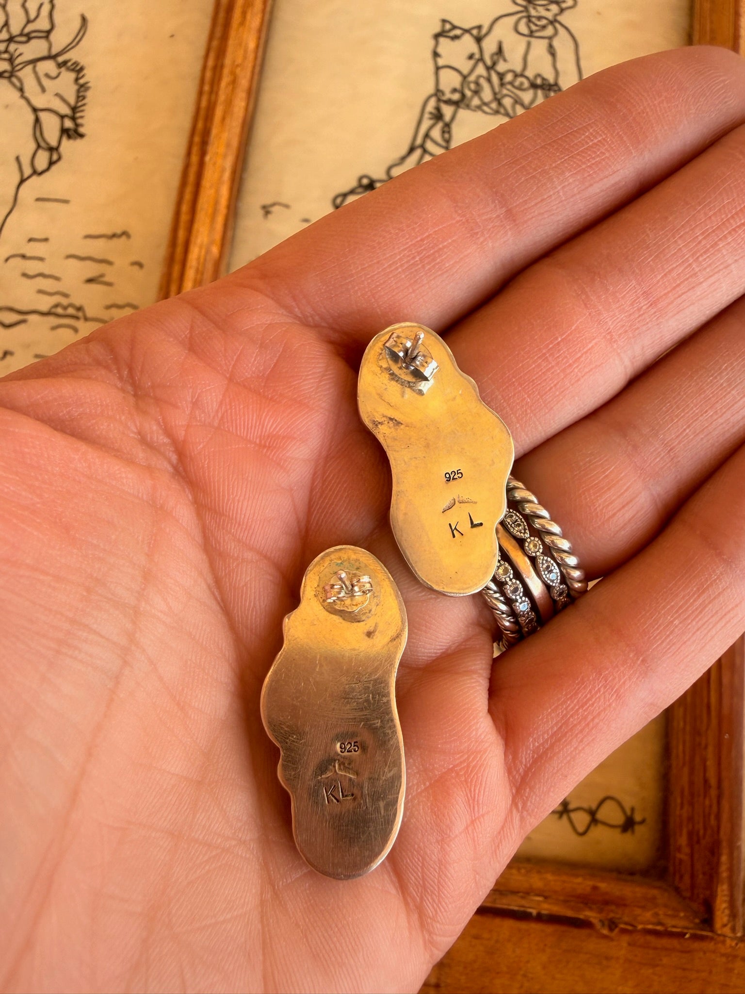 3 stone earrings