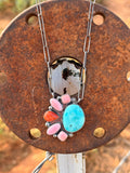 Blue Ridge/Pink Conch Necklace