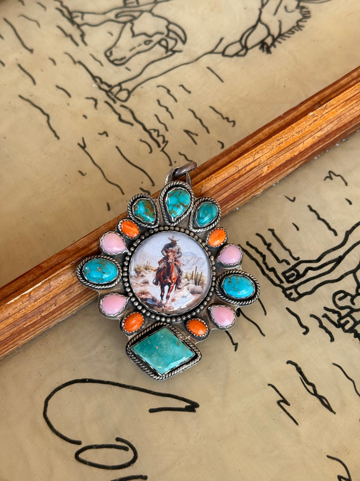 Wild West cowboy pendant