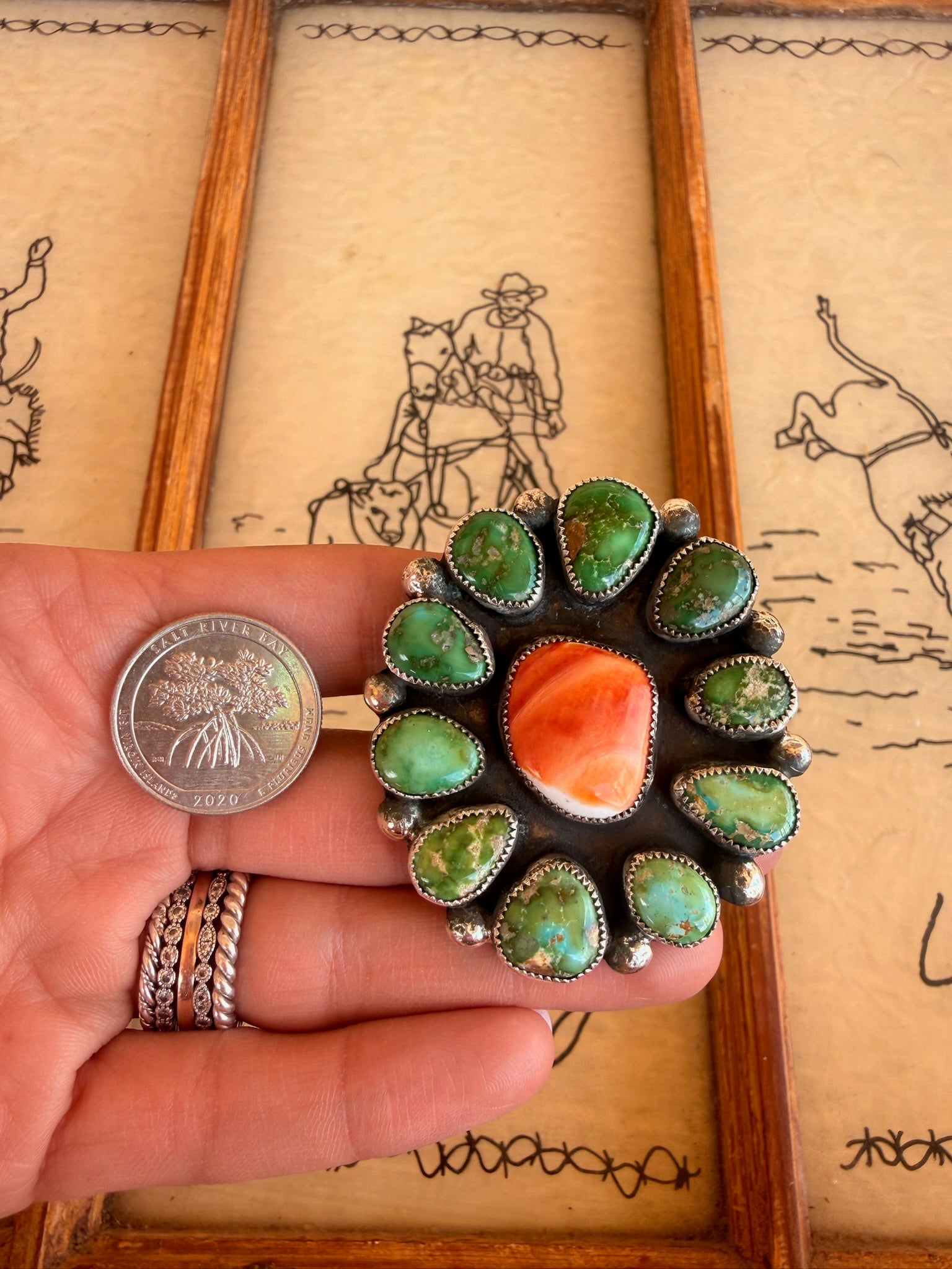 Sonoran Gold/Orange Spiny Cluster Ring